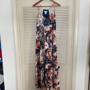 Elegant Multicolor Floral Maxi Dress